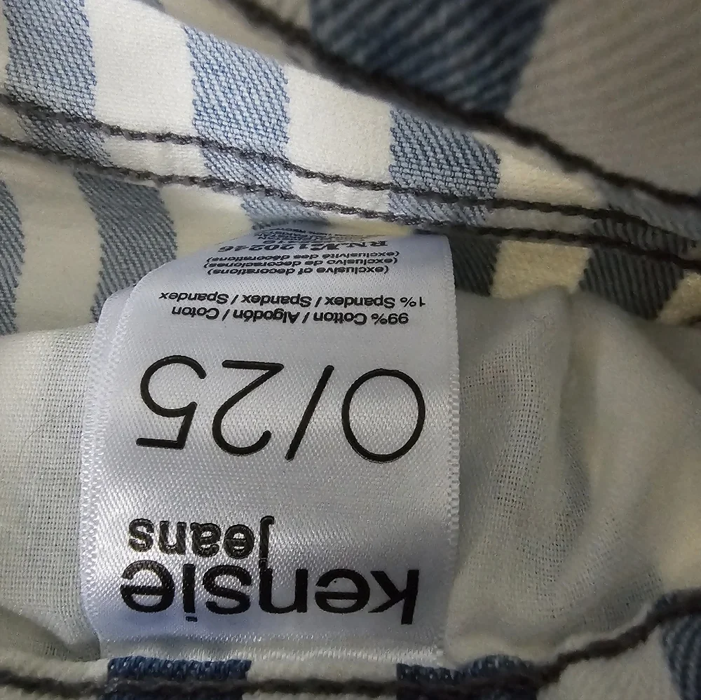 Kensie Vintage Luxe The Allie High Rise Slim Straight Striped Jeans Size 0 / 25